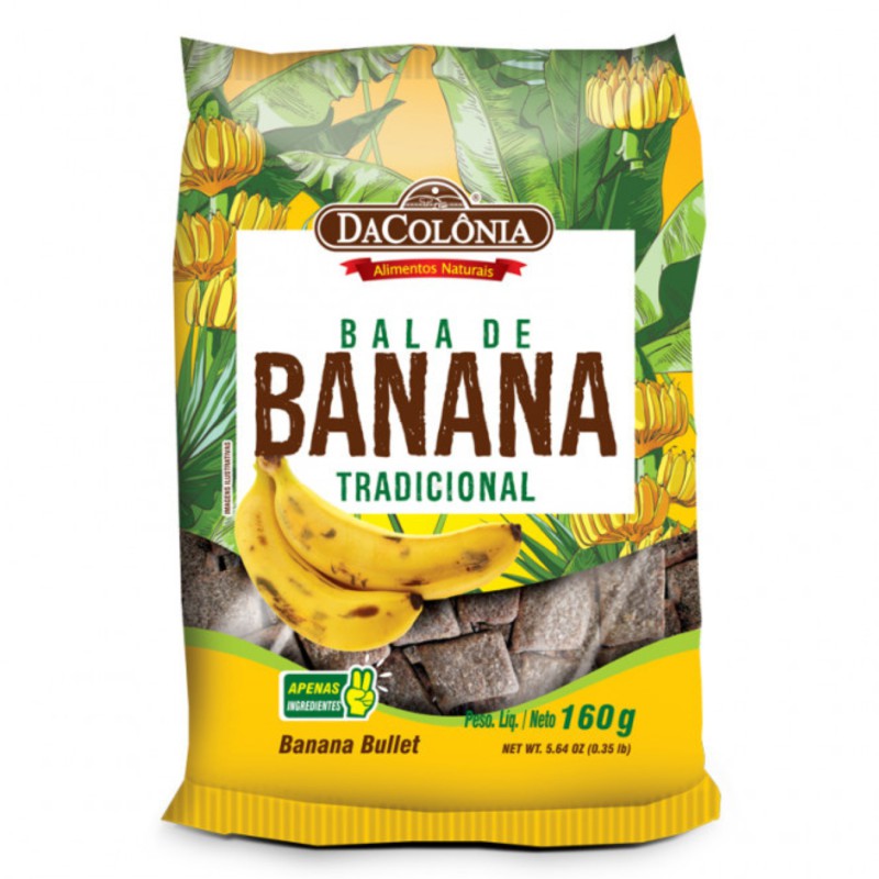 Bala de Banana Tradicional Da Colonia 160g Bala de Banana Tradicional Da Colonia 160g