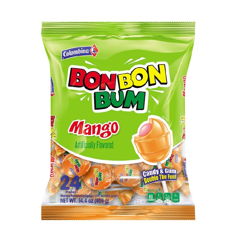 Pirulitos com Sabor Manga- Bon Bon Bum 408g Pirulitos com Sabor Manga- Bon Bon Bum 408g