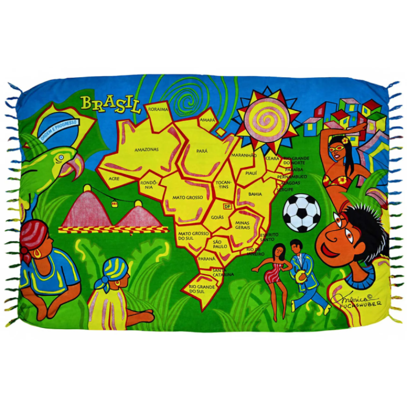 Pareô (Canga) Mapa do Brasil Pareô (Canga) Mapa do Brasil