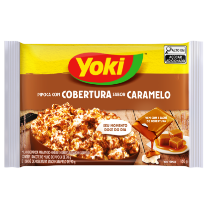Pipoca para Microondas Coberta com Caramelo YOKI 160g Pipoca para Microondas Coberta com Caramelo YOKI 160g