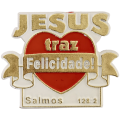 Ímã de Geladeira Jesus traz a Felicidade  Ímã de Geladeira Jesus traz a Felicidade
