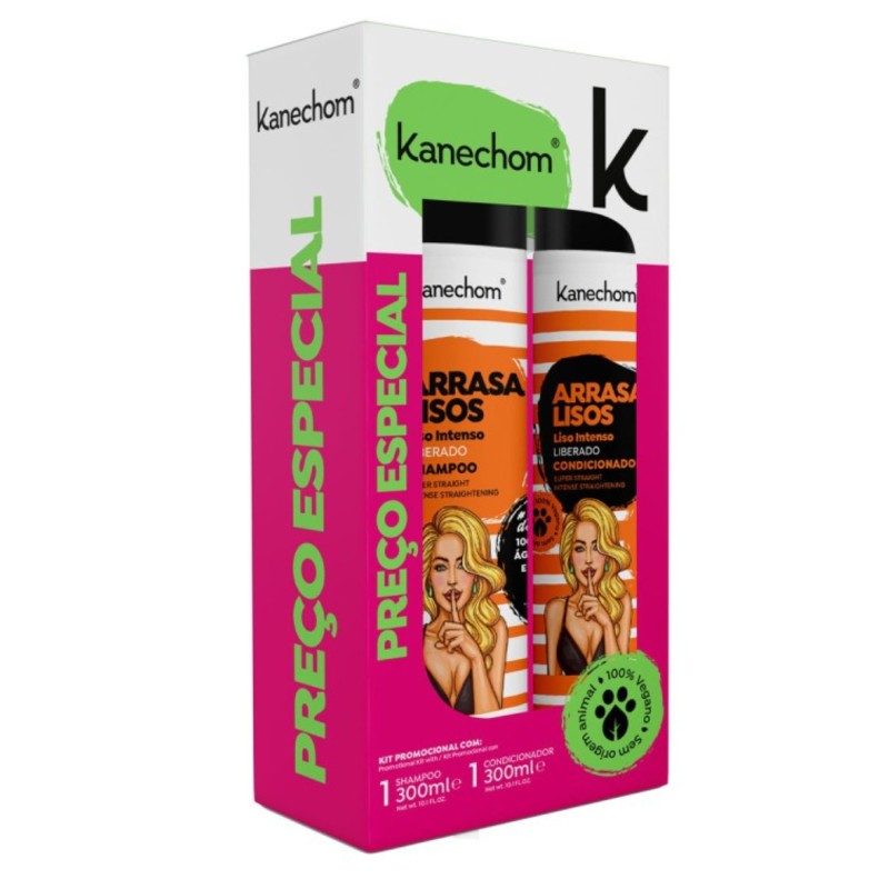 Kit Arrasa Lisos - Shampoo + Condicionador | 300ml Kanechom Kit Arrasa Lisos - Shampoo + Condicionador | 300ml Kanechom