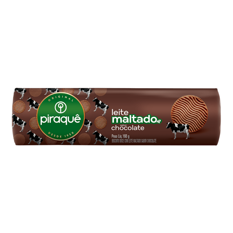 Biscoito De Leite Maltado & Chocolate Piraquê 132g Biscoito De Leite Maltado & Chocolate Piraquê 132g