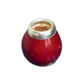 Mate de Calabaza con Virola Decorado a Fuego  Mate de Calabaza con Virola Decorado a Fuego