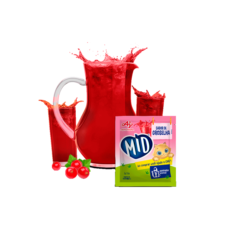 Refresco em pó MID Groselha 25g Refresco em pó MID Groselha 25g