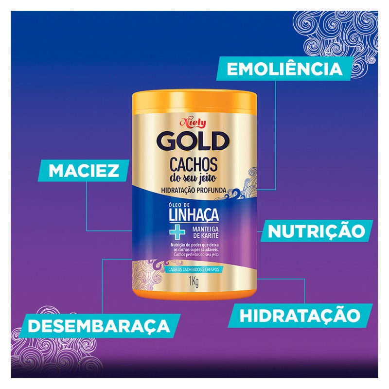 Niely Gold Cachos do Seu Jeito - Creme de Tratamento - 1Kg Niely Gold Cachos do Seu Jeito - Creme de Tratamento - 1Kg