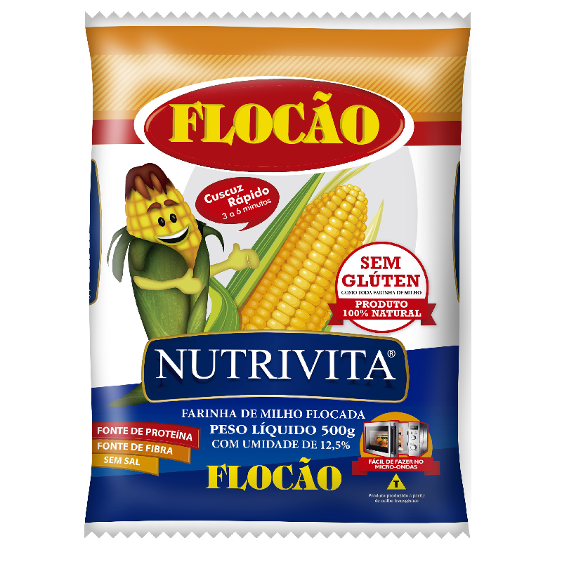 Farinha de milho Flocão Nutrivita 500g Farinha de milho Flocão Nutrivita 500g