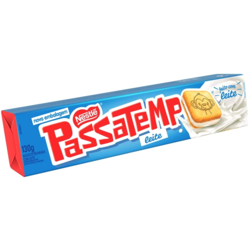 Biscoito Passatempo Nestle Recheado com Leite 130g Biscoito Passatempo Nestle Recheado com Leite 130g