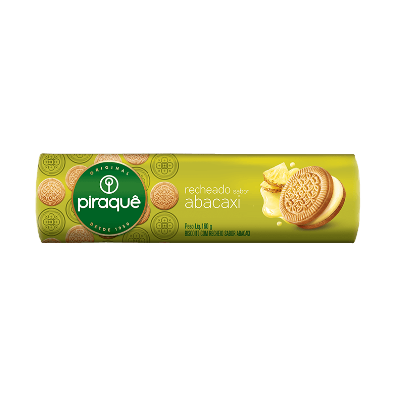 Biscoito Recheado com Abacaxi Piraquê 160g Biscoito Recheado com Abacaxi Piraquê 160g
