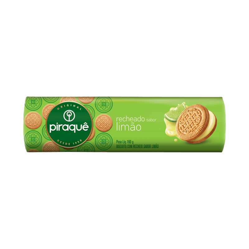 Biscoito Recheado com Limão Piraquê 160g Biscoito Recheado com Limão Piraquê 160g