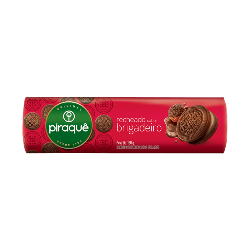 Biscoito Recheado com Brigadeiro Piraquê 160G Biscoito Recheado com Brigadeiro Piraquê 160G