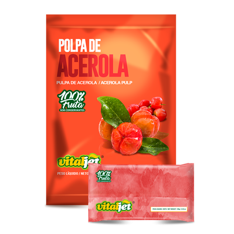 Polpa de Acerola VitalJet 400g (4x100g) Polpa de Acerola VitalJet 400g (4x100g)