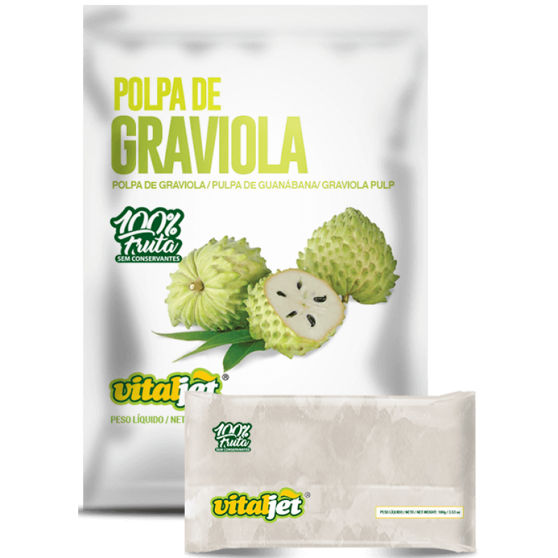 Polpa de Graviola VitalJet 400g (4x100g) Polpa de Graviola VitalJet 400g (4x100g)