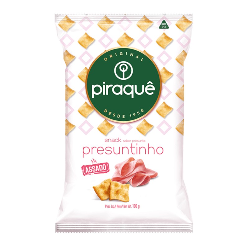 Biscoito Salgadinho Presuntinho Piraquê 100g Biscoito Salgadinho Presuntinho Piraquê 100g