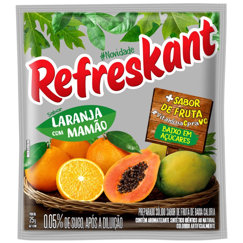 Refresco em pó Refreskant sabor Laranja com Mamão 25 g Refresco em pó Refreskant sabor Laranja com Mamão 25 g