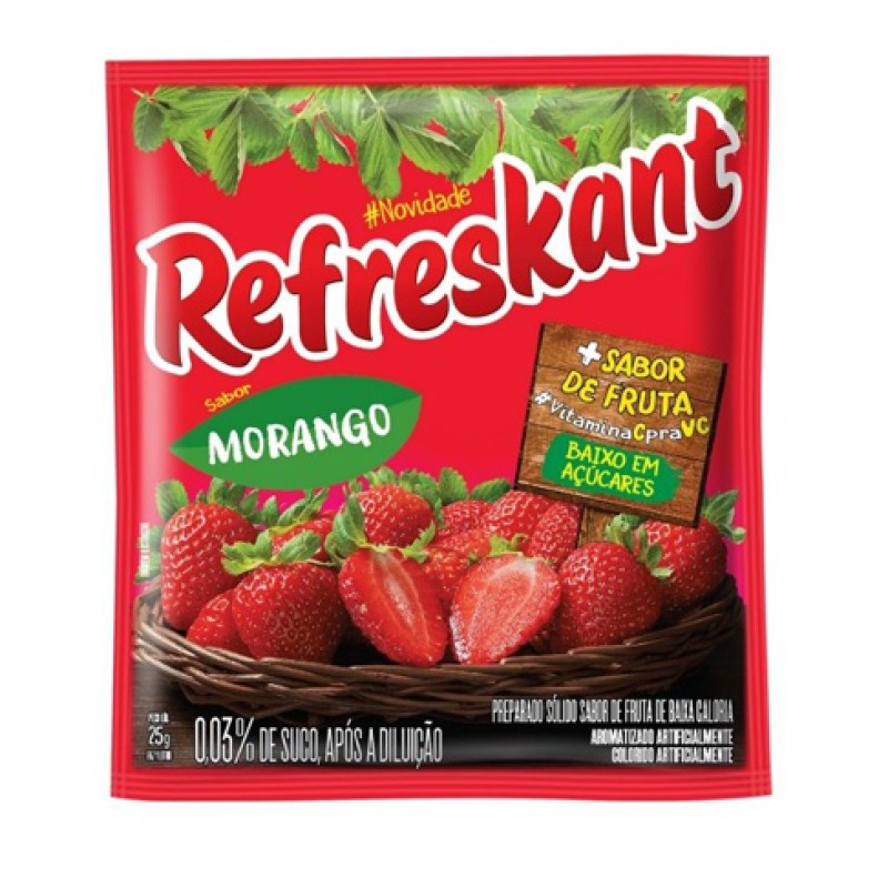 Refresco em pó sabor Morango Refreskant 25g Refresco em pó sabor Morango Refreskant 25g