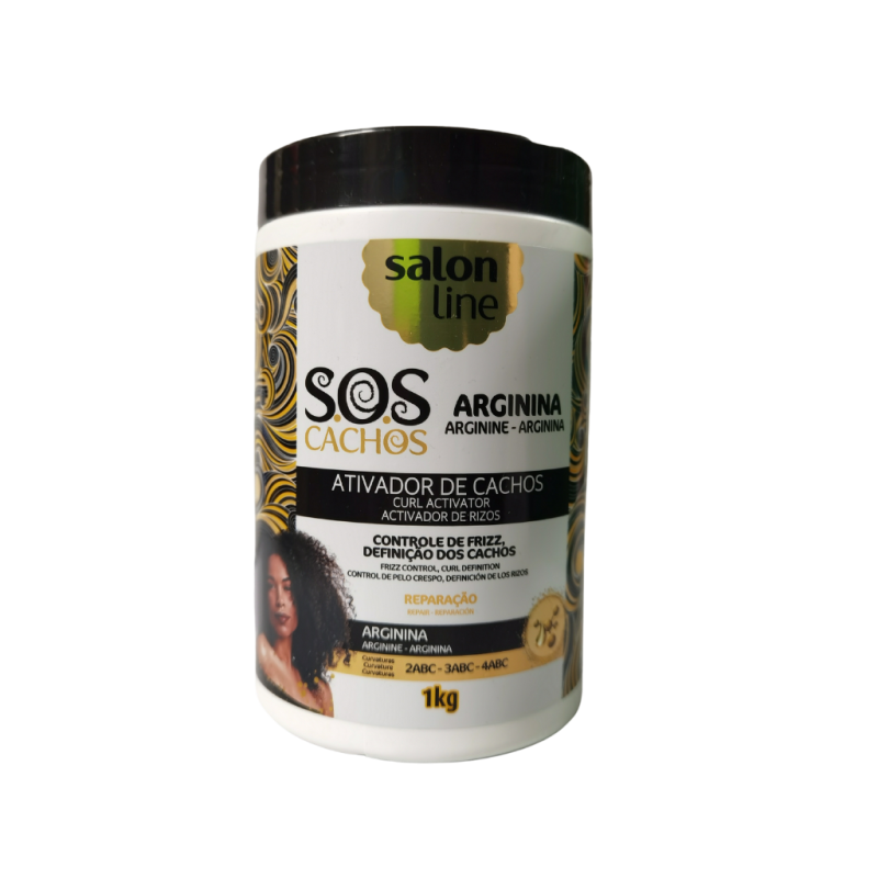 Ativador de Cachos S.O.S Cachos Reconstrução Arginina 1kg, Salon Line Ativador de Cachos S.O.S Cachos Reconstrução Arginina 1kg, Salon Line