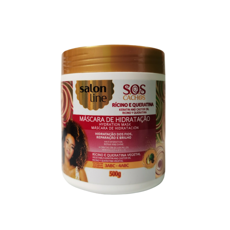 Máscara de Hidratação S.O.S Cachos Rícino e Queratina Salon Line 500g Máscara de Hidratação S.O.S Cachos Rícino e Queratina Salon Line 500g
