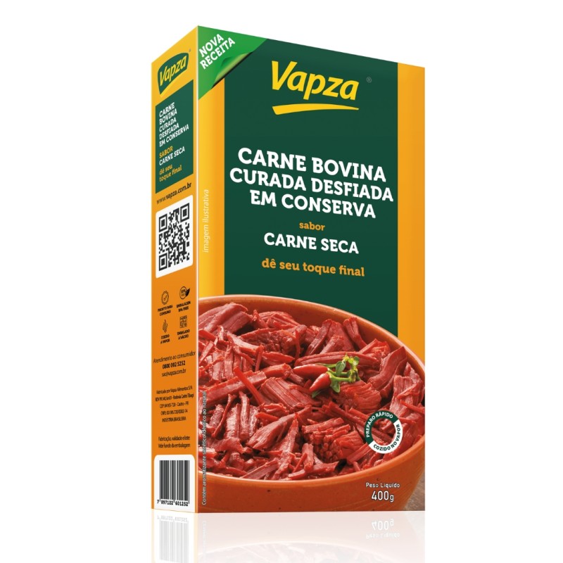 Carne Bovina Curada Desfiada Sabor Carne Seca - Vapza 400g Carne Bovina Curada Desfiada Sabor Carne Seca - Vapza 400g